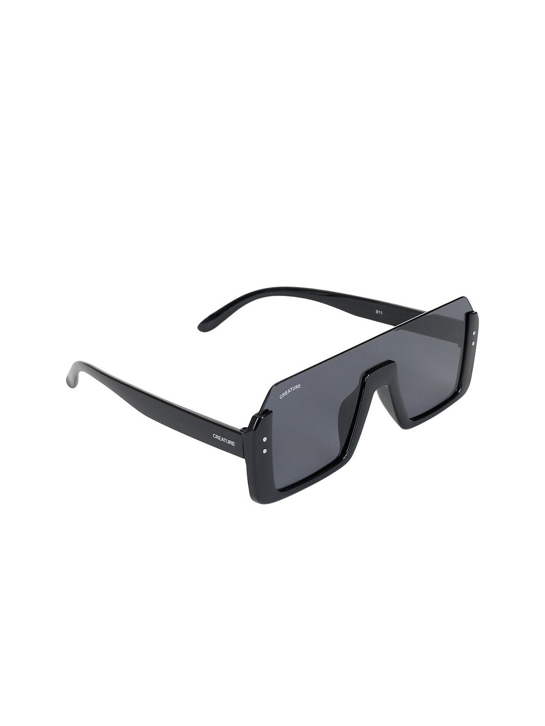 

Creature Half Rim Square Sunglasses with UV Protected Lens SUN-065, Black