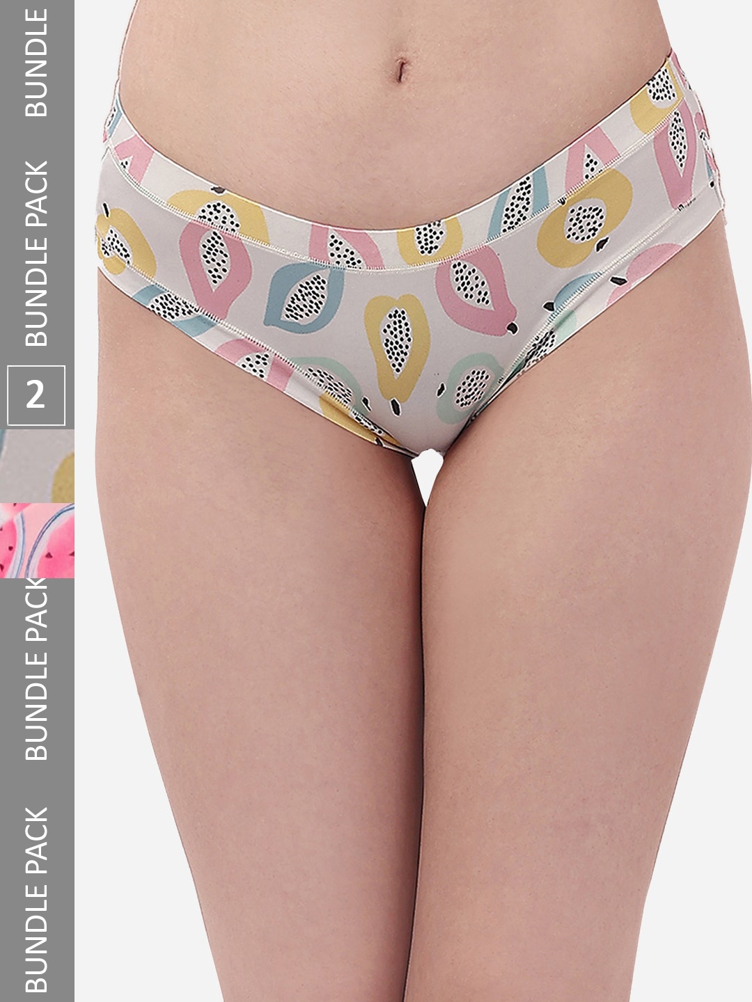 

SOIE Pack of 2 Mid Rise Seamless Full Coverage Brief, Off white