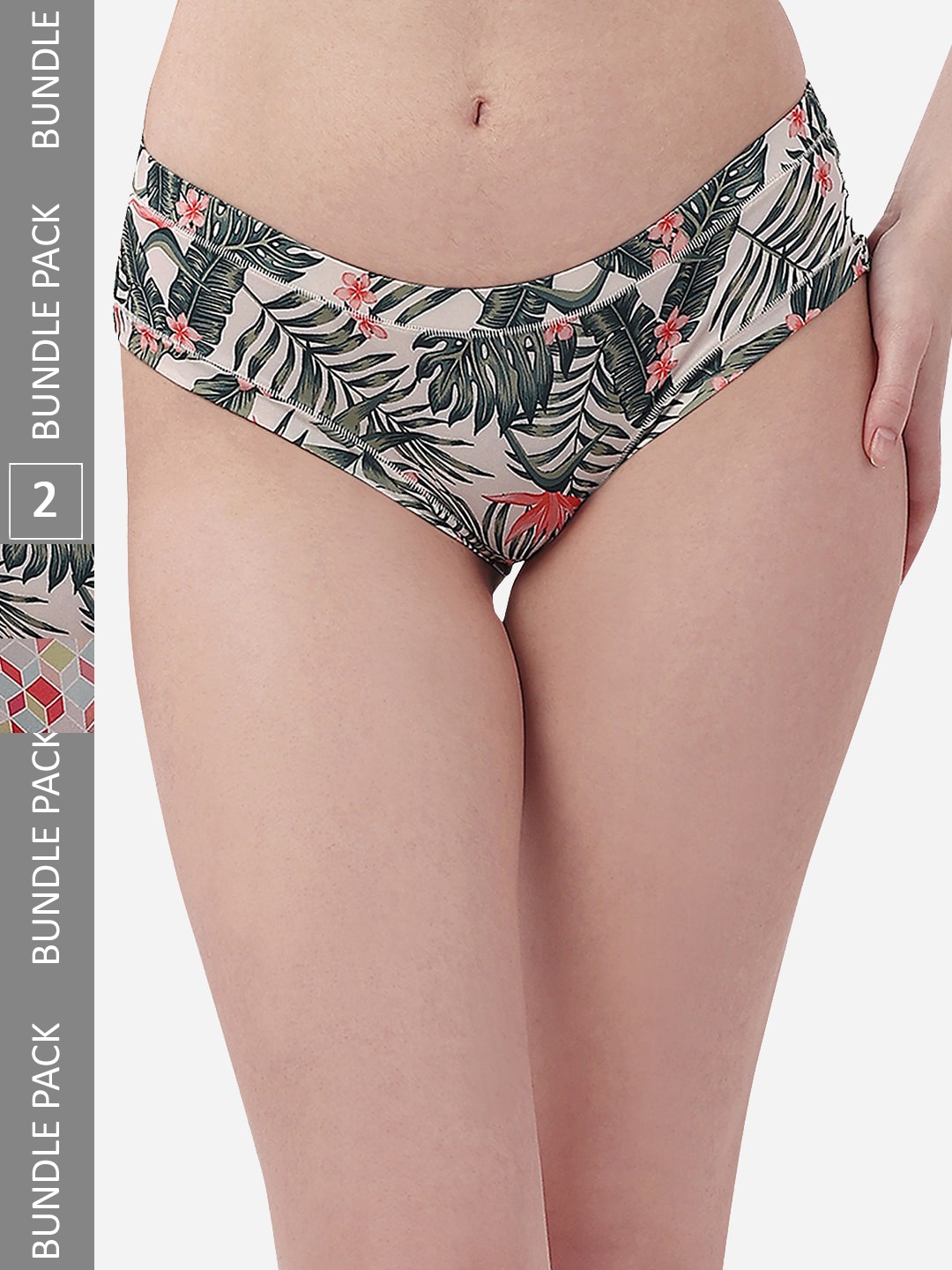 

Soie Pack of 2 Mid Rise Seamless Full Coverage Brief, Green