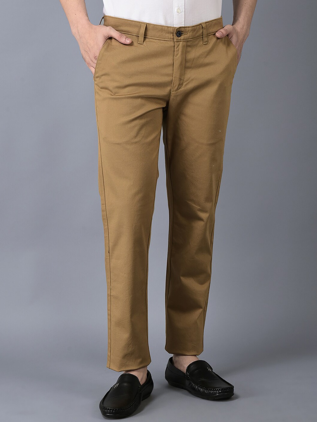 

CANOE Men Mid-Rise Smart Chinos Trousers, Khaki