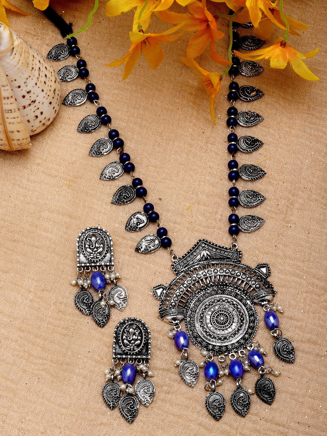 

Moedbuille Silver-Plated Artificial Beaded Jewellery Set