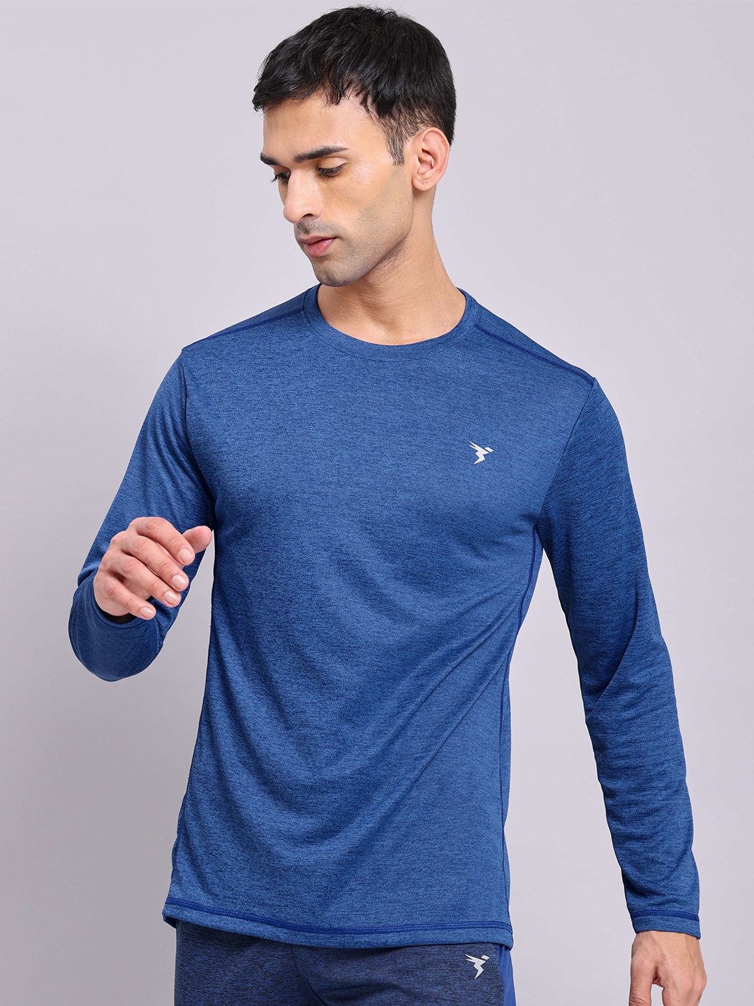

Technosport Men Round Neck Antimicrobial Slim Fit T-shirt, Blue