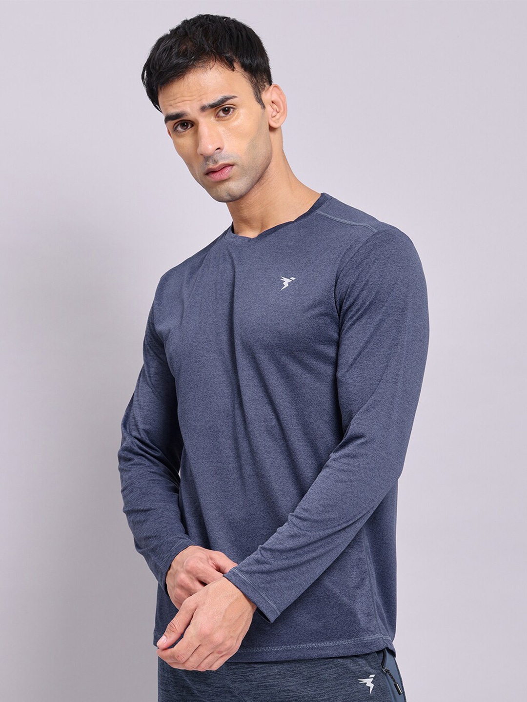 Technosport Men Round Neck Antimicrobial Slim Fit T-shirt, Blue