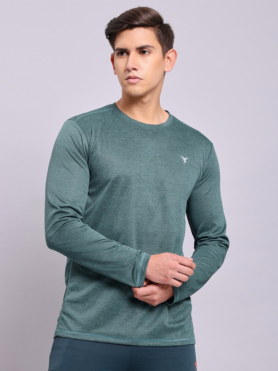

Technosport Men Round Neck Antimicrobial Slim Fit T-shirt, Green