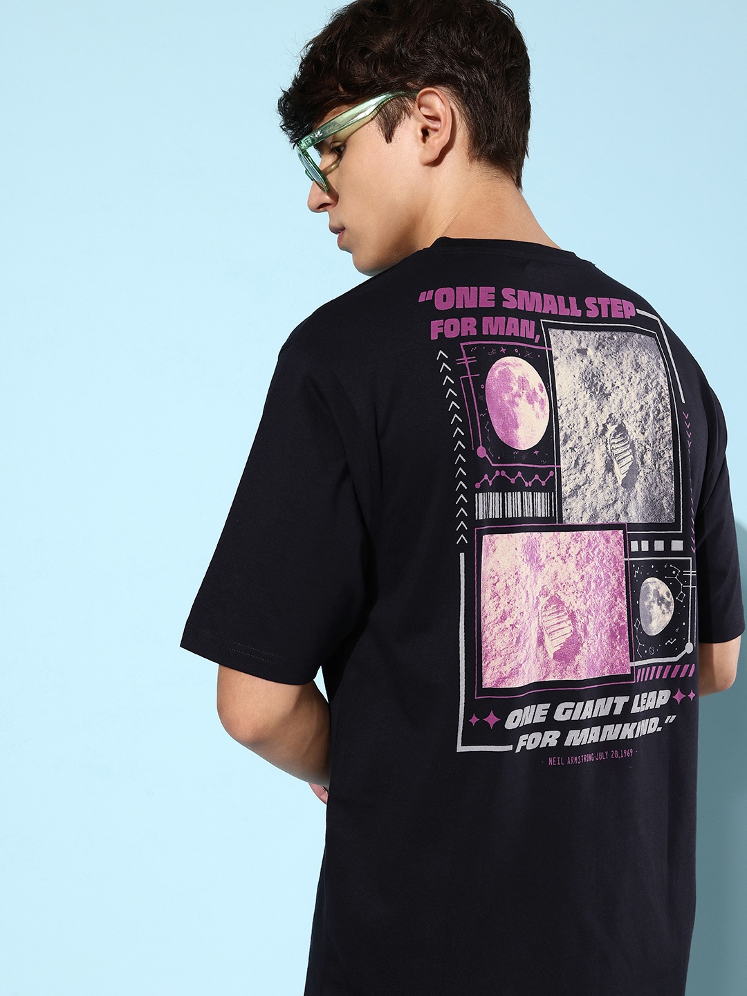 

DILLINGER Men Printed Pure Cotton Oversize T-shirt, Black