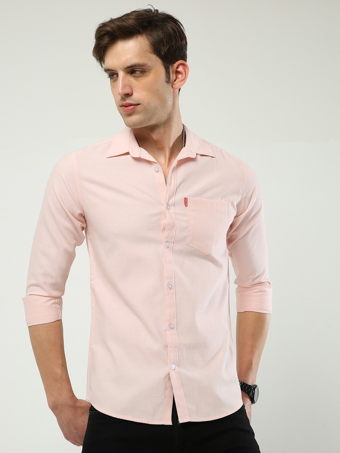 

Reslag Slim Fit Opaque Casual Shirt, Pink