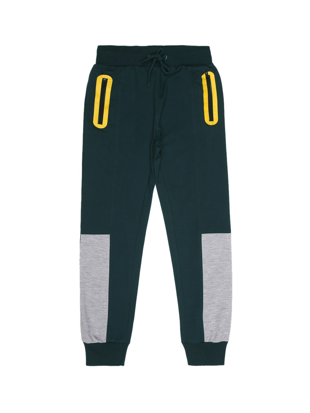 

Provogue Boys Mid-Rise Colourblocked Casual Cotton Joggers, Teal