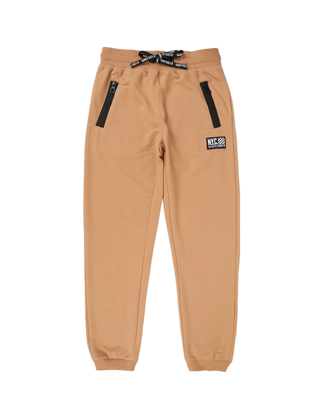 

Provogue Boys Mid-Rise Casual Cotton Joggers, Tan