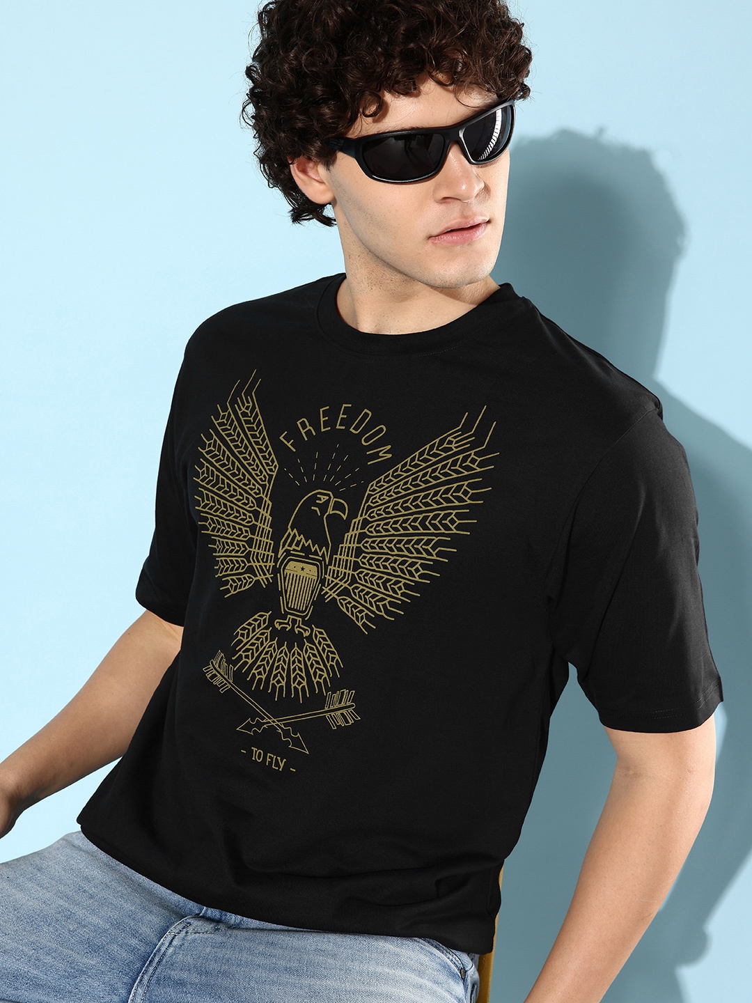 

DILLINGER Men Printed Pure Cotton Oversize T-shirt, Black