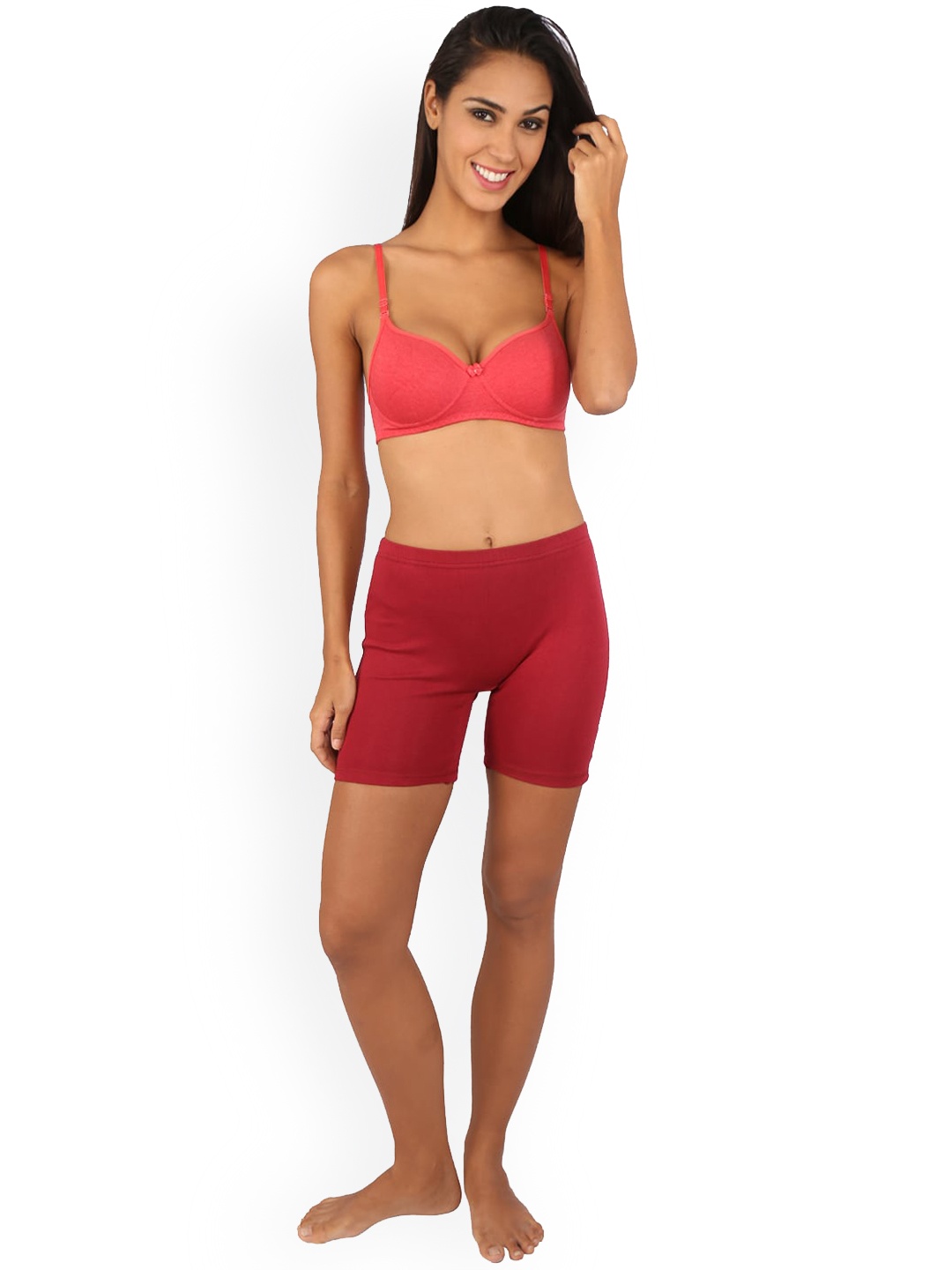 

Bralux Women Skinny Fit Sports Shorts With Rapid-Dry Technology, Maroon