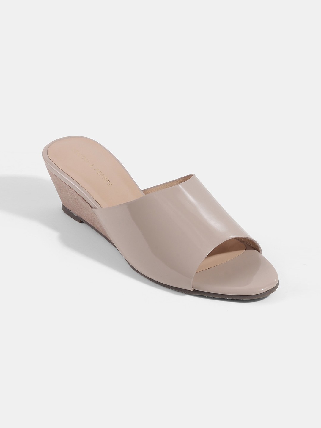 

LEMON & PEPPER Open Toe Wedges, Beige