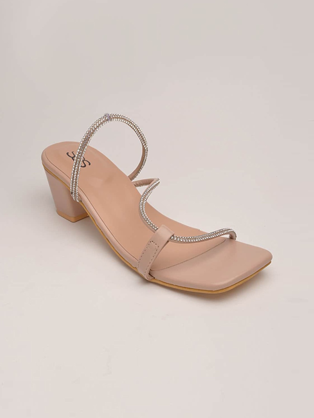 

Street Style Store Embellished Block Heels, Nude
