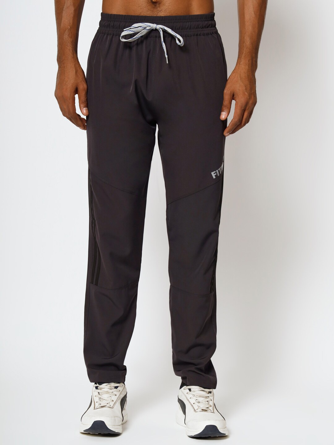 

FITINC Striped Track Pants, Grey
