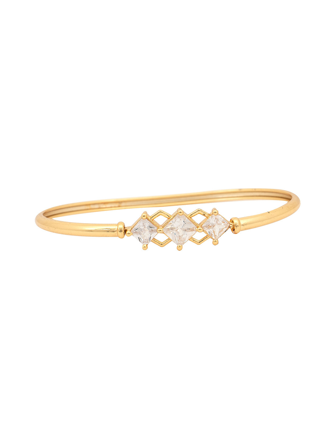 

Yellow Chimes Women Gold-Plated Crystals Cuff Bracelet
