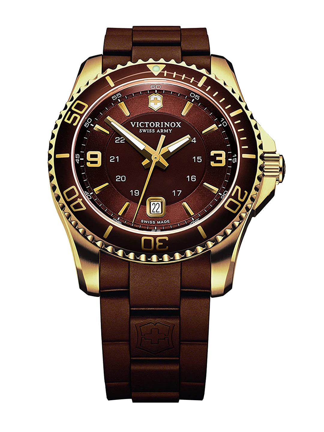 

Victorinox Maverick Men Mother of Pearl Dial & Bracelet Style Straps Analogue Watch 241608, Brown