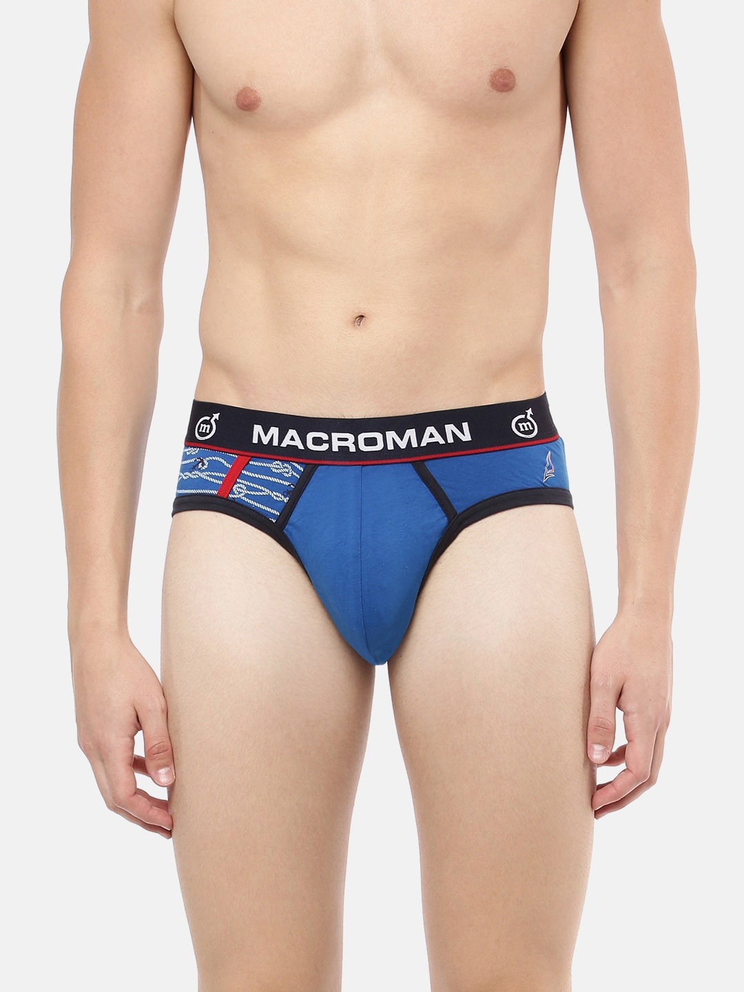 

Macroman M-Series Men Cotton Outer Elastic Mid-Rise Basic Briefs, Blue