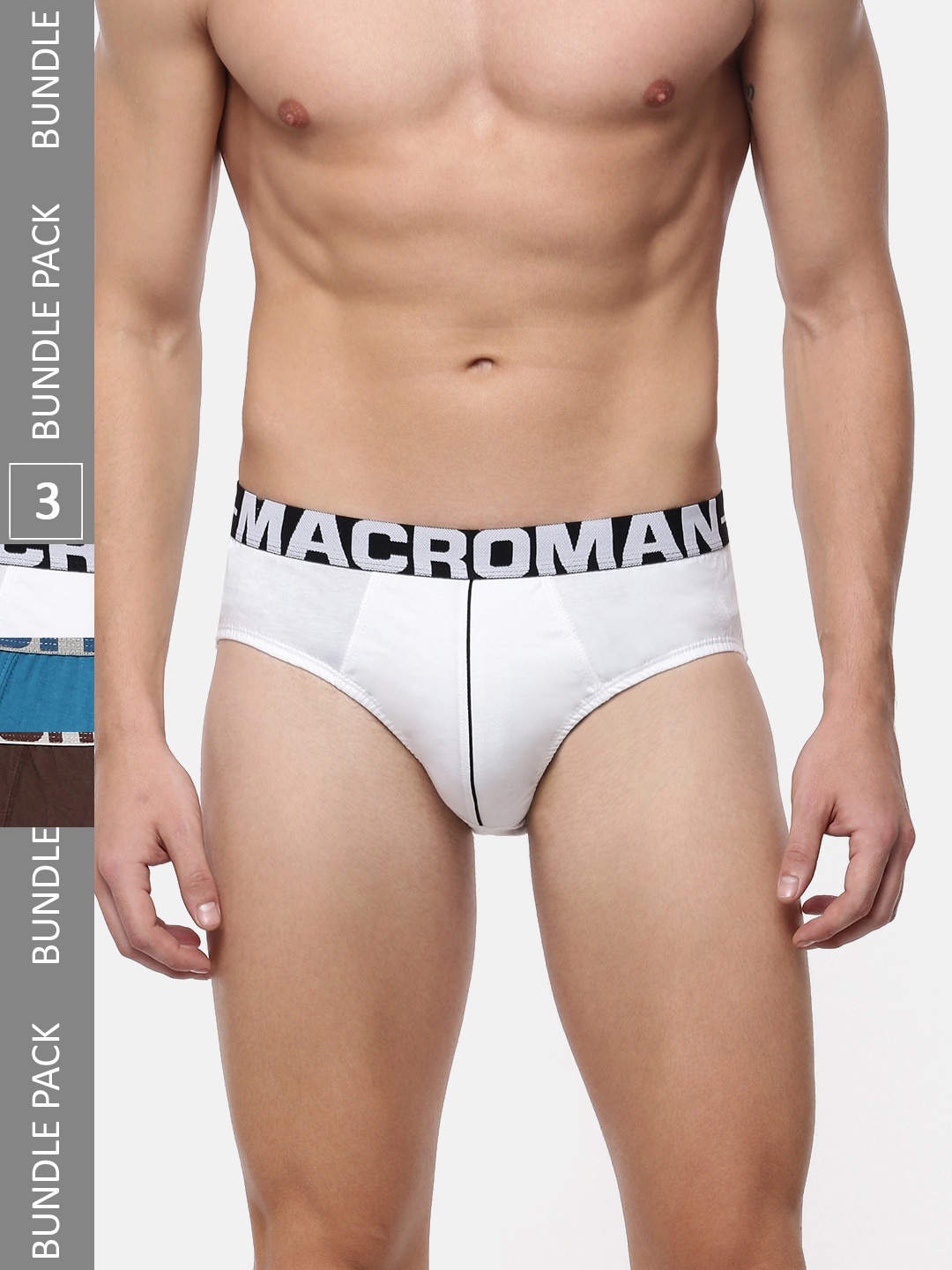 

Macroman M-Series Men Pack Of 2 Assorted Pure Cotton Basic Briefs