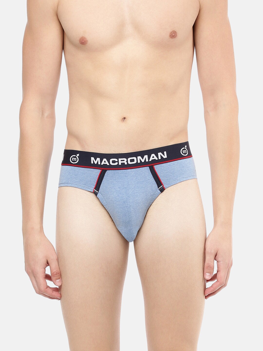 

Macroman M-Series Men Cotton Basic Briefs, Blue