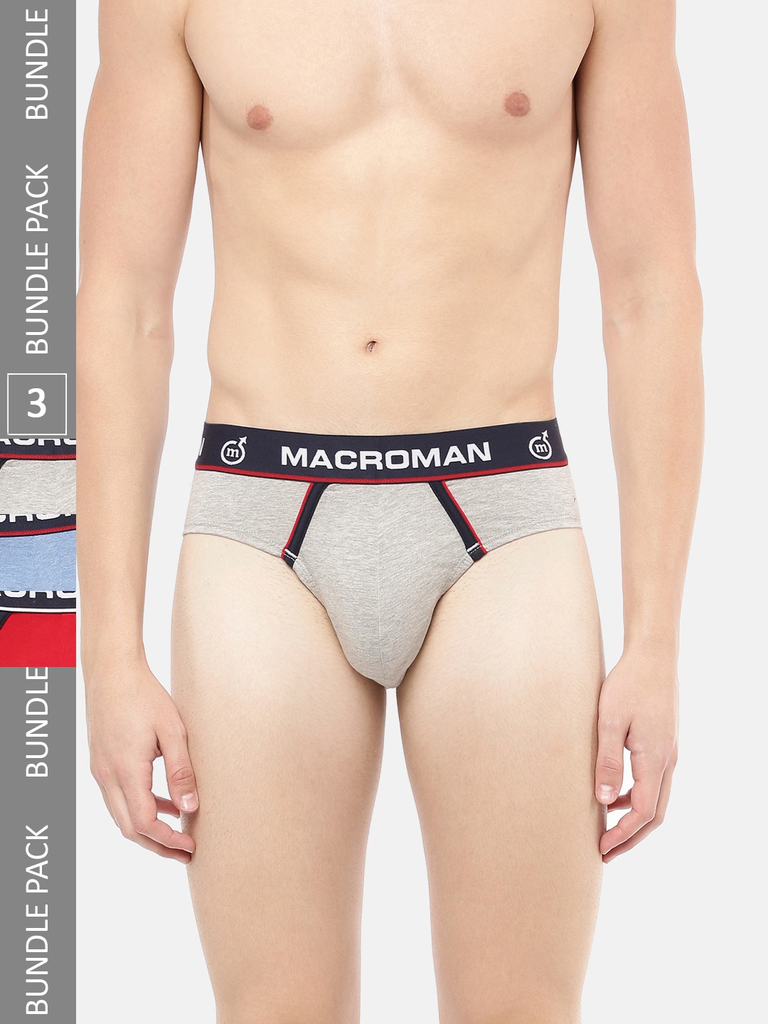 

Macroman M-Series Men Pack of 3 Assorted Basic Briefs