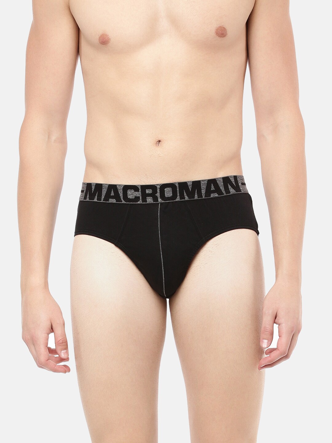 

Macroman M-Series Men Pure Cotton Basic Briefs, Black