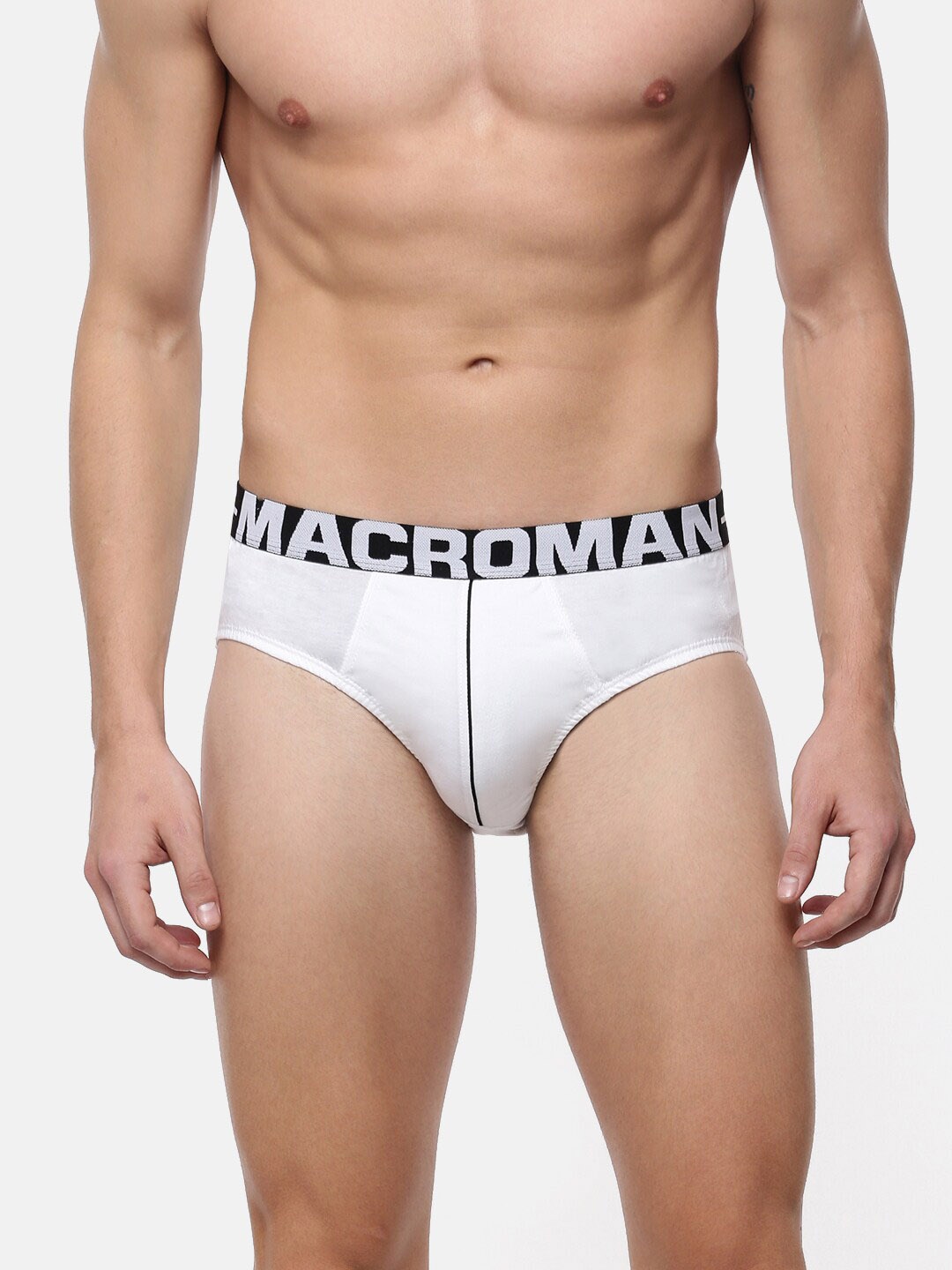

Macroman M-Series Men Mid-Rise Pure Cotton Basic Briefs, White