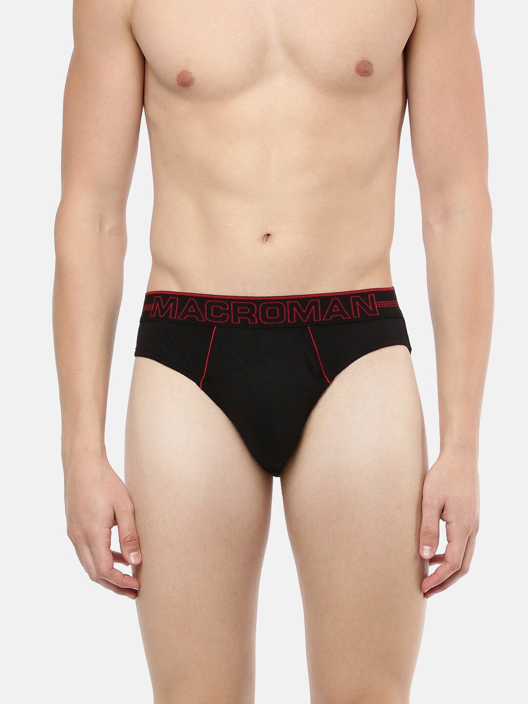 

Macroman M-Series Men Pure Cotton Anti Microbial Basic Briefs, Black