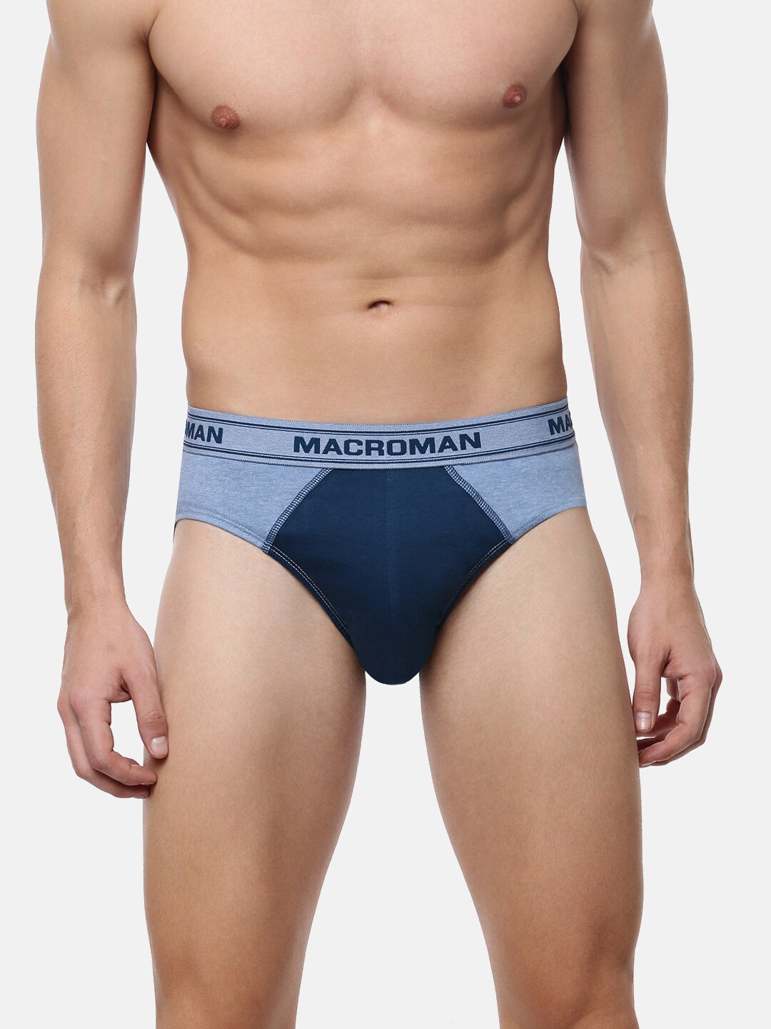 

Macroman M-Series Men Premium Combed Cotton Basic Briefs, Blue