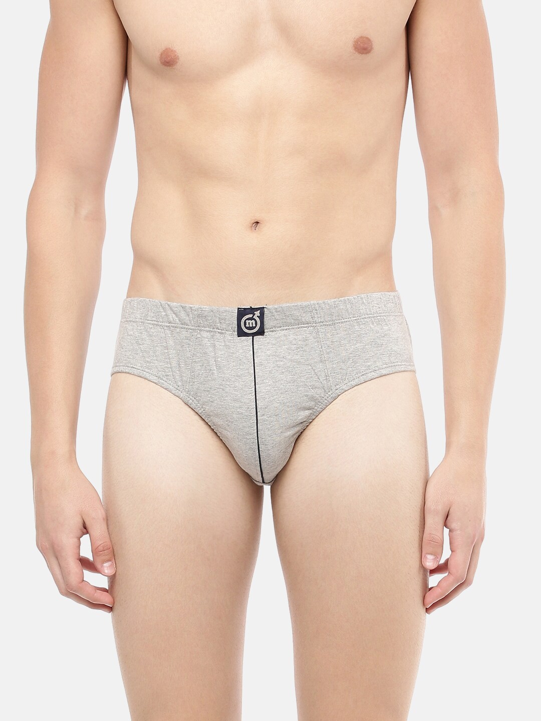 

Macroman M-Series Men Pack Of 2 Cotton Basic Briefs, Grey melange