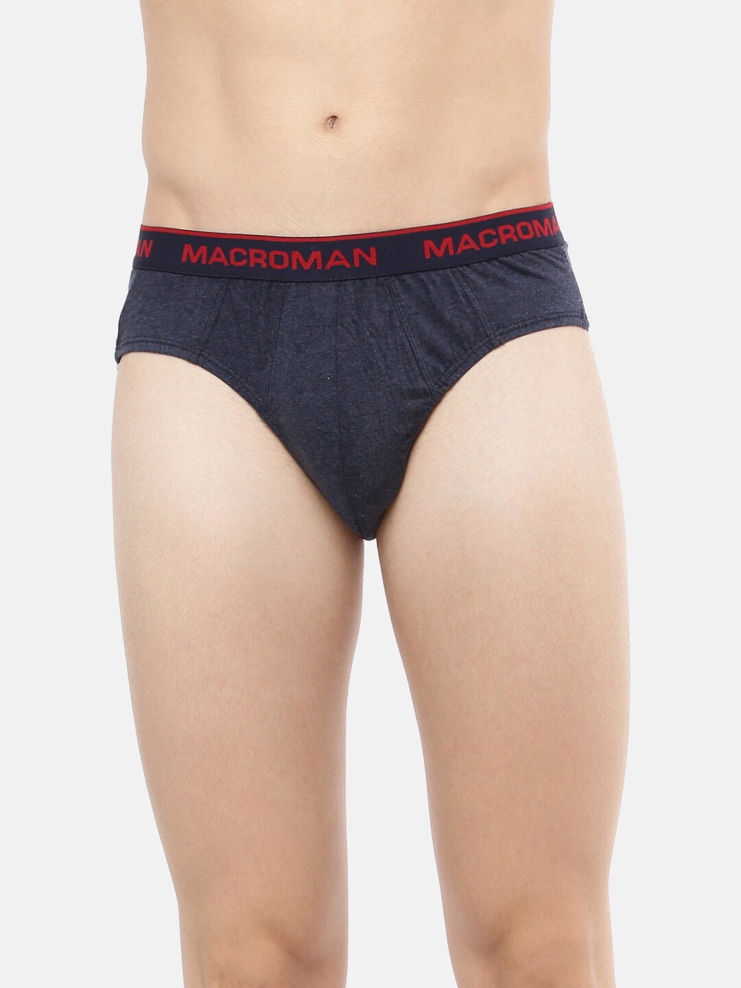 

Macroman M-Series Men Mid-Rise Pure Cotton Basic Briefs, Blue