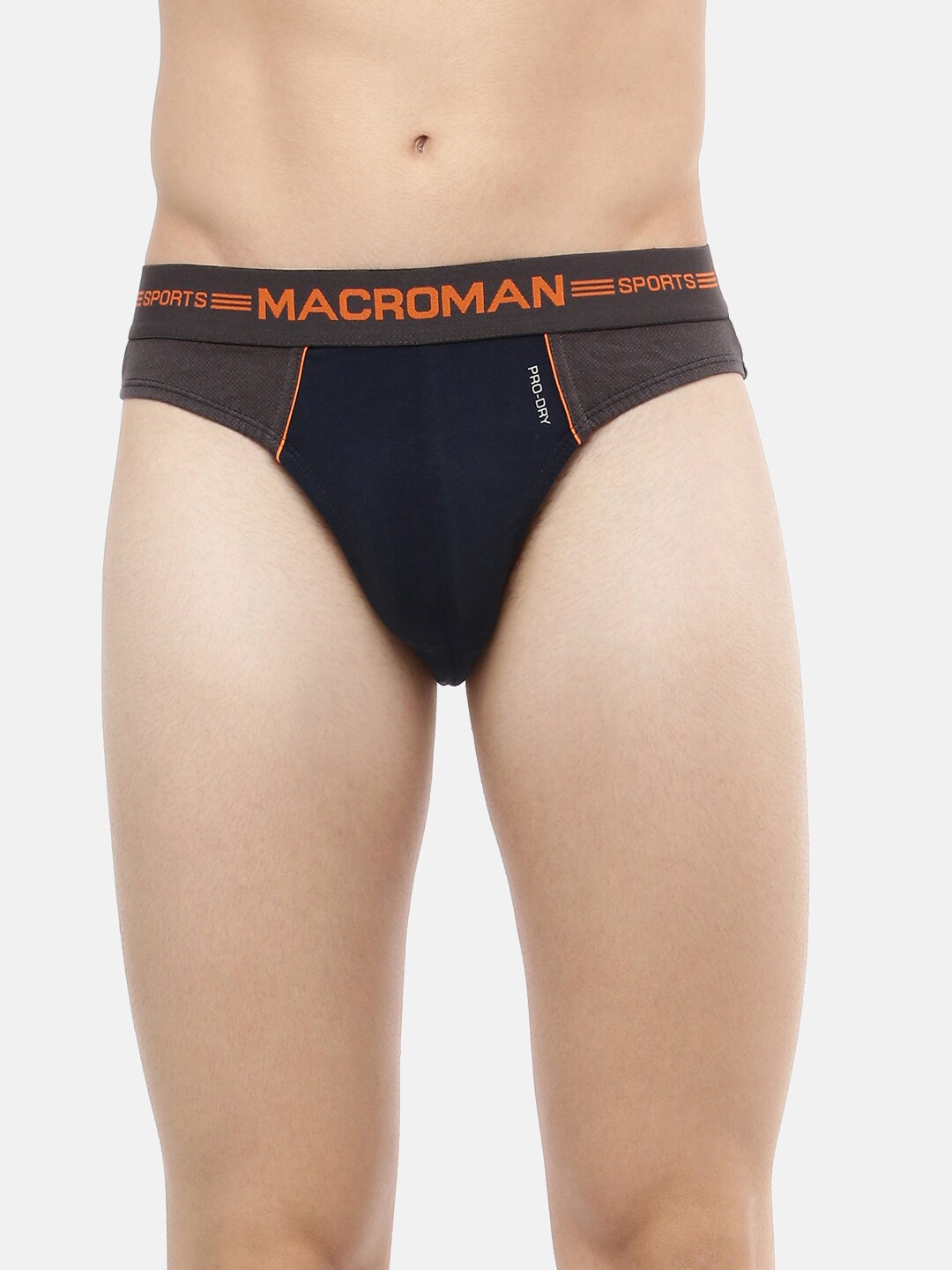 

Macroman M-Series Men Self-Designed Mid-Rise Moisture Wicking Basic Briefs, Navy blue