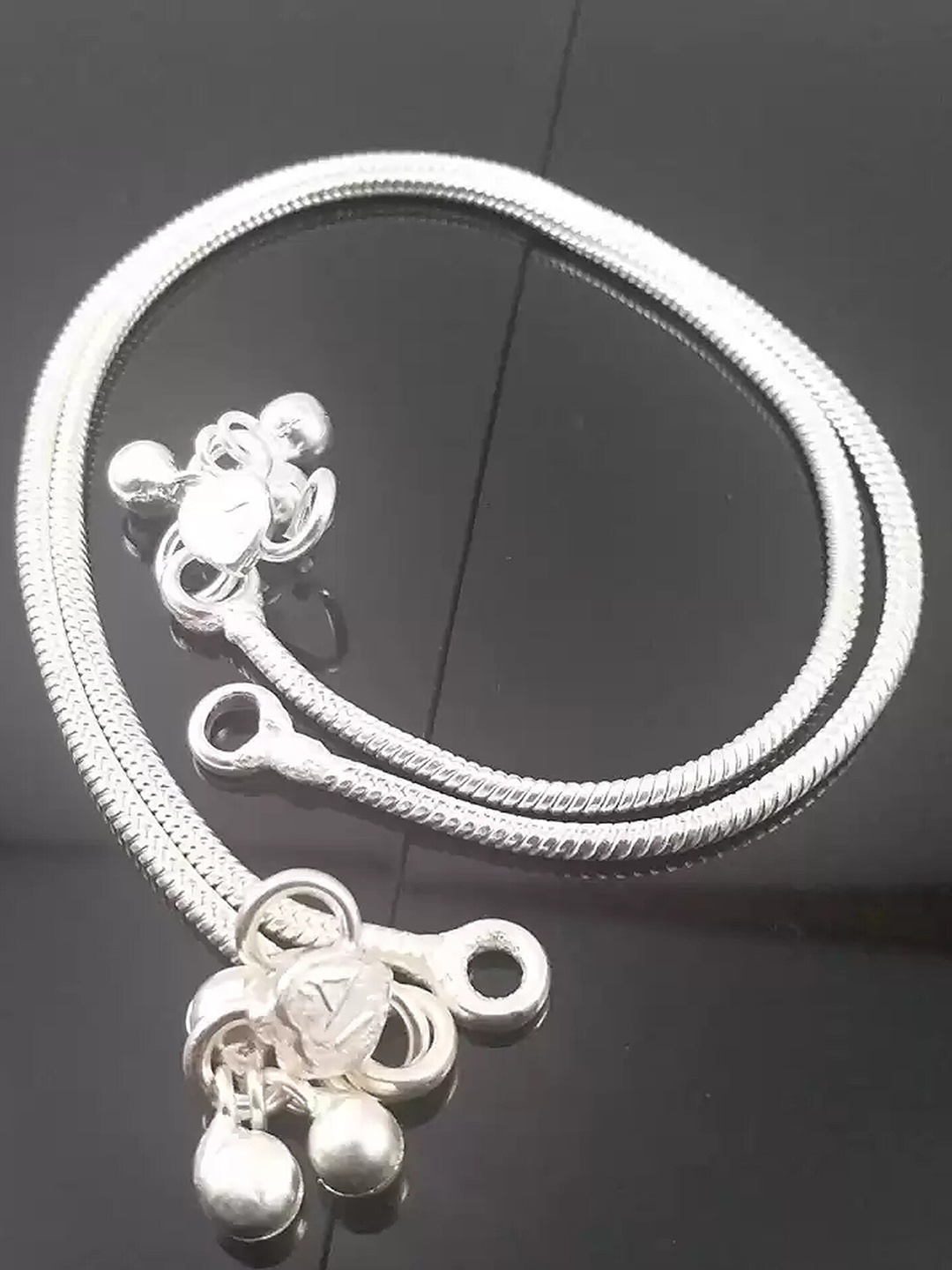 

RUHI COLLECTION Set Of 2 Silver-Plated Anklets