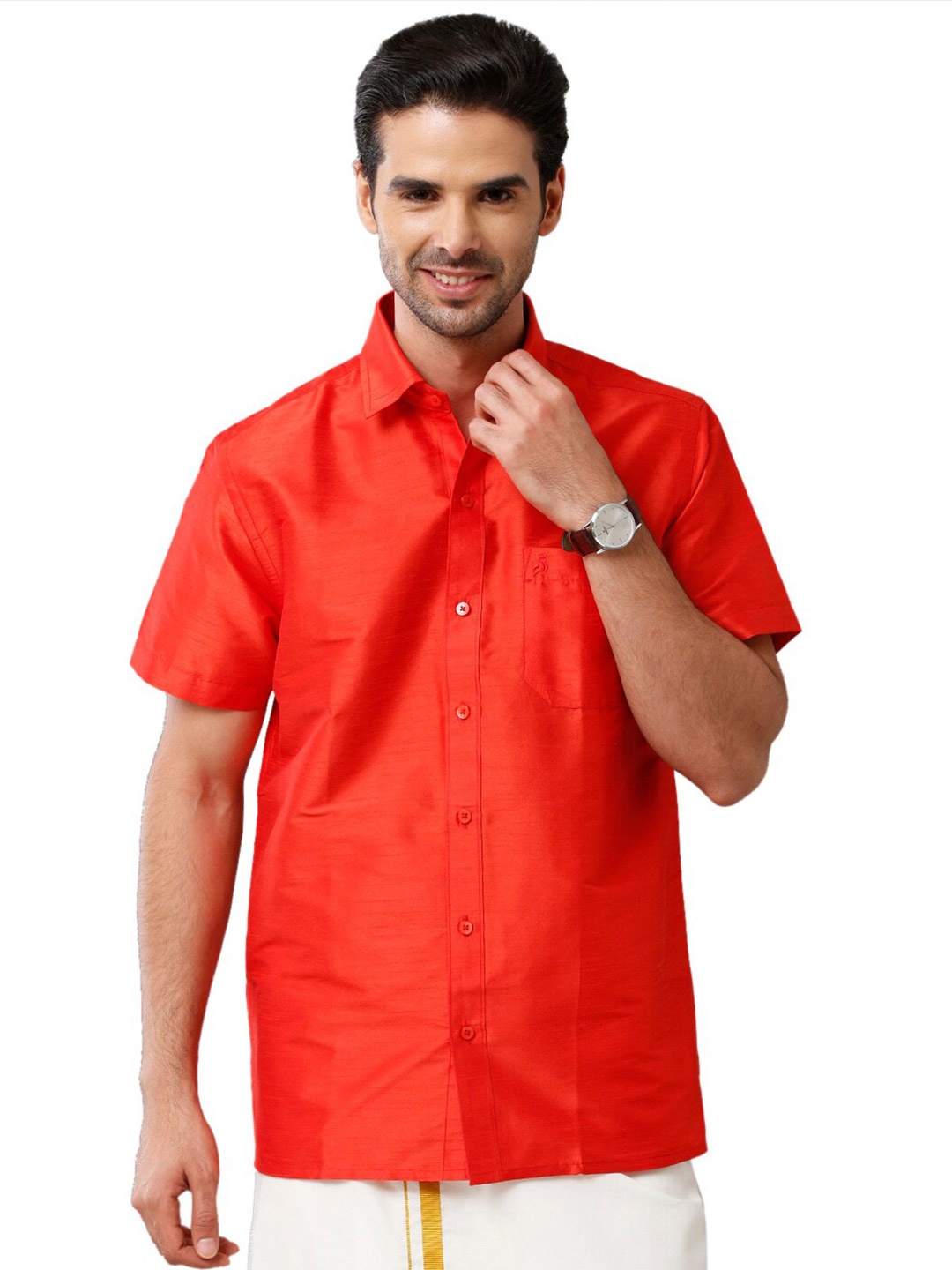 

Khoday Williams Classic Spread Collar Casual Shirt, Red