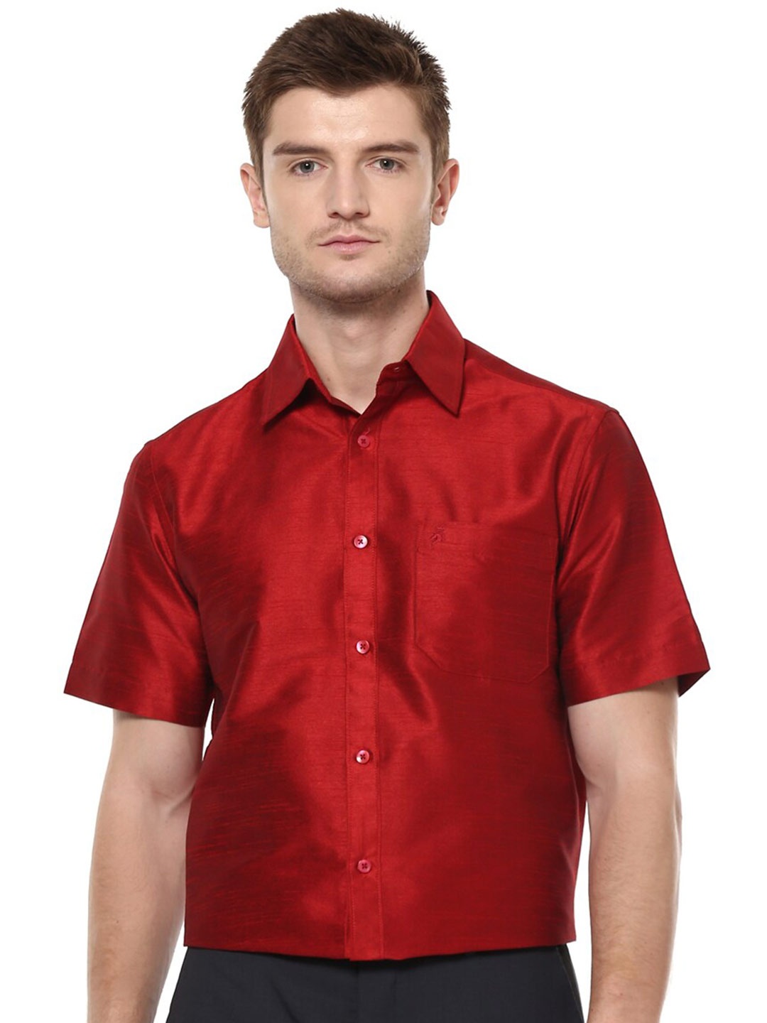 

Khoday Williams Classic Spread Collar Casual Shirt, Red
