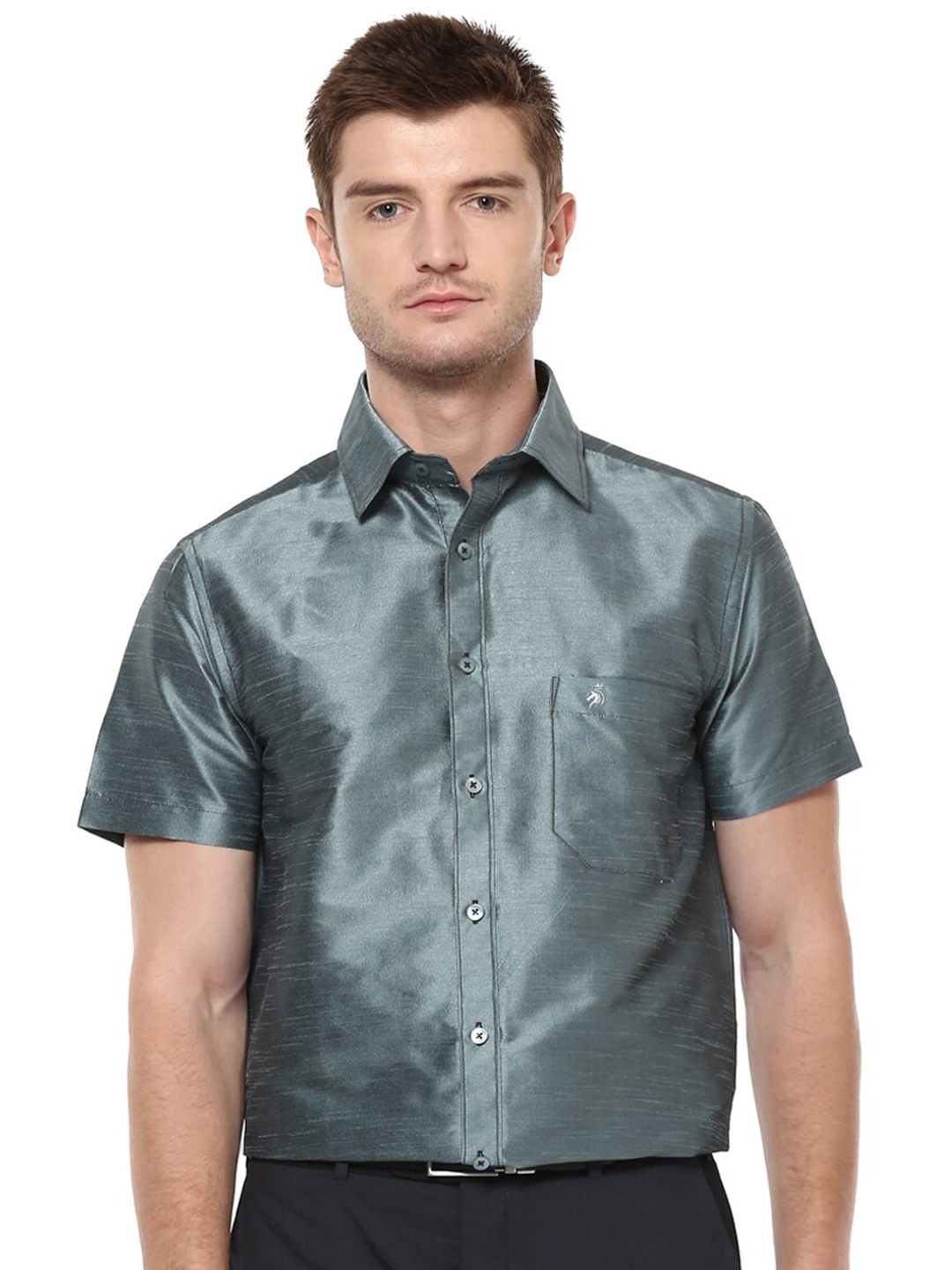 

Khoday Williams Classic Spread Collar Casual Shirt, Silver