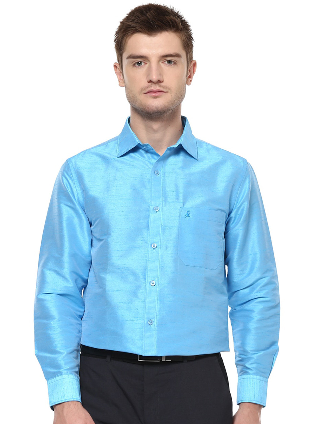 

Khoday Williams Spread Collar Classic Opaque Formal Shirt, Turquoise blue