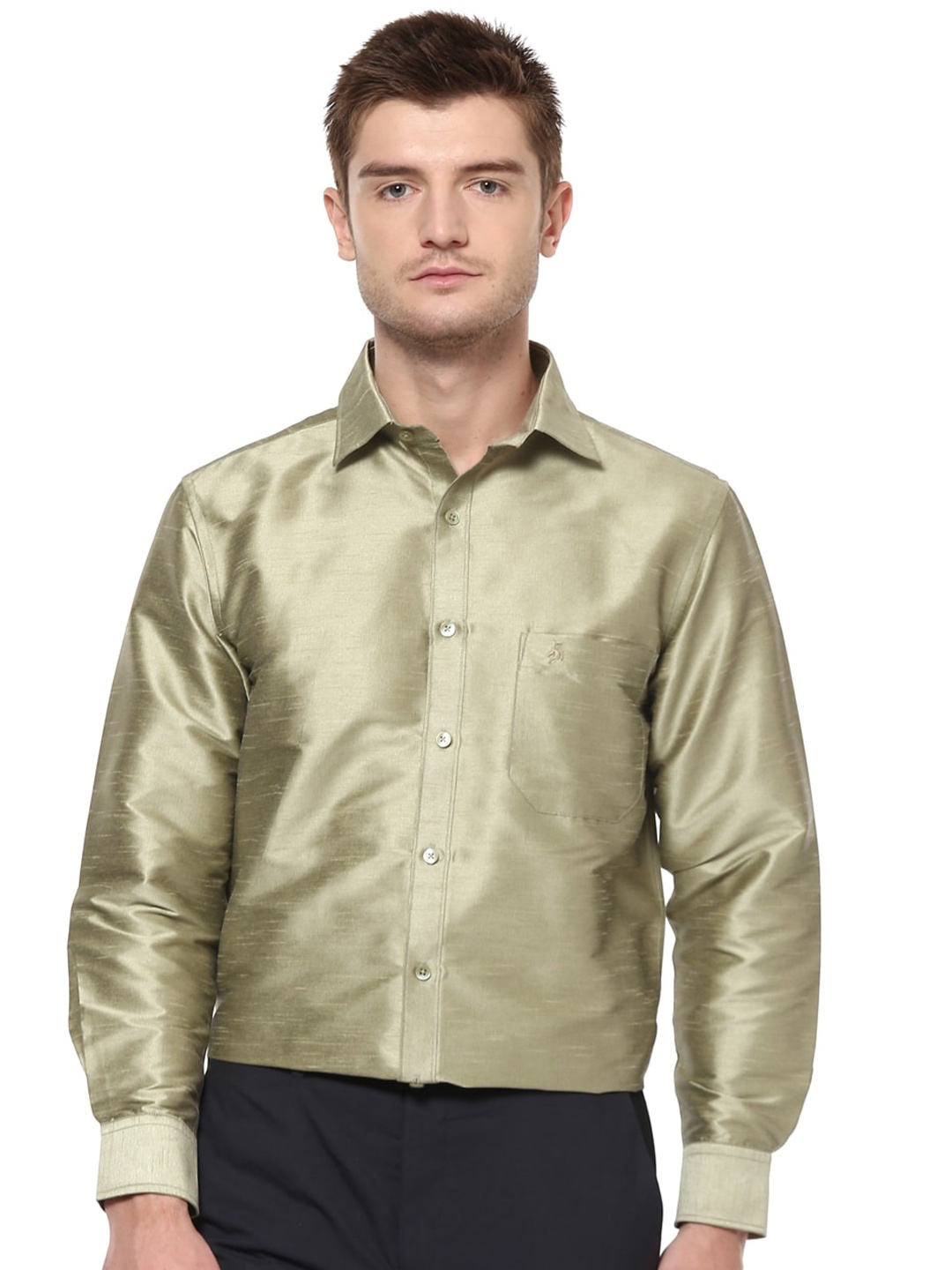 

Khoday Williams Classic Spread Collar Casual Shirt, Green