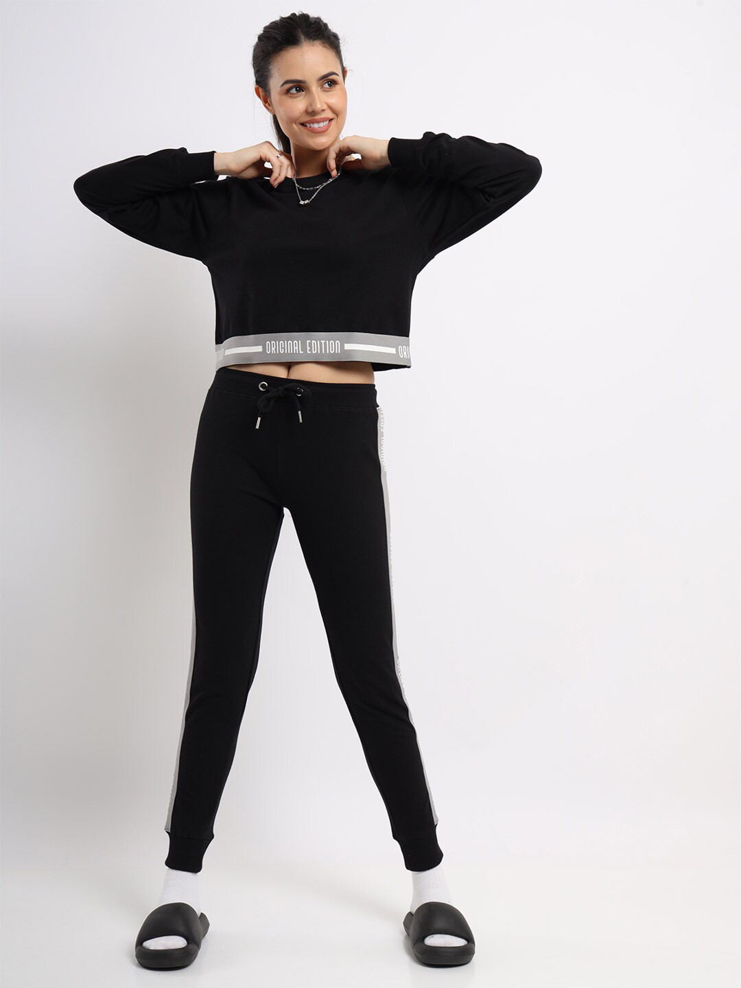 

NOBERO Sweatshirt With Joggers Co-Ords Set, Black