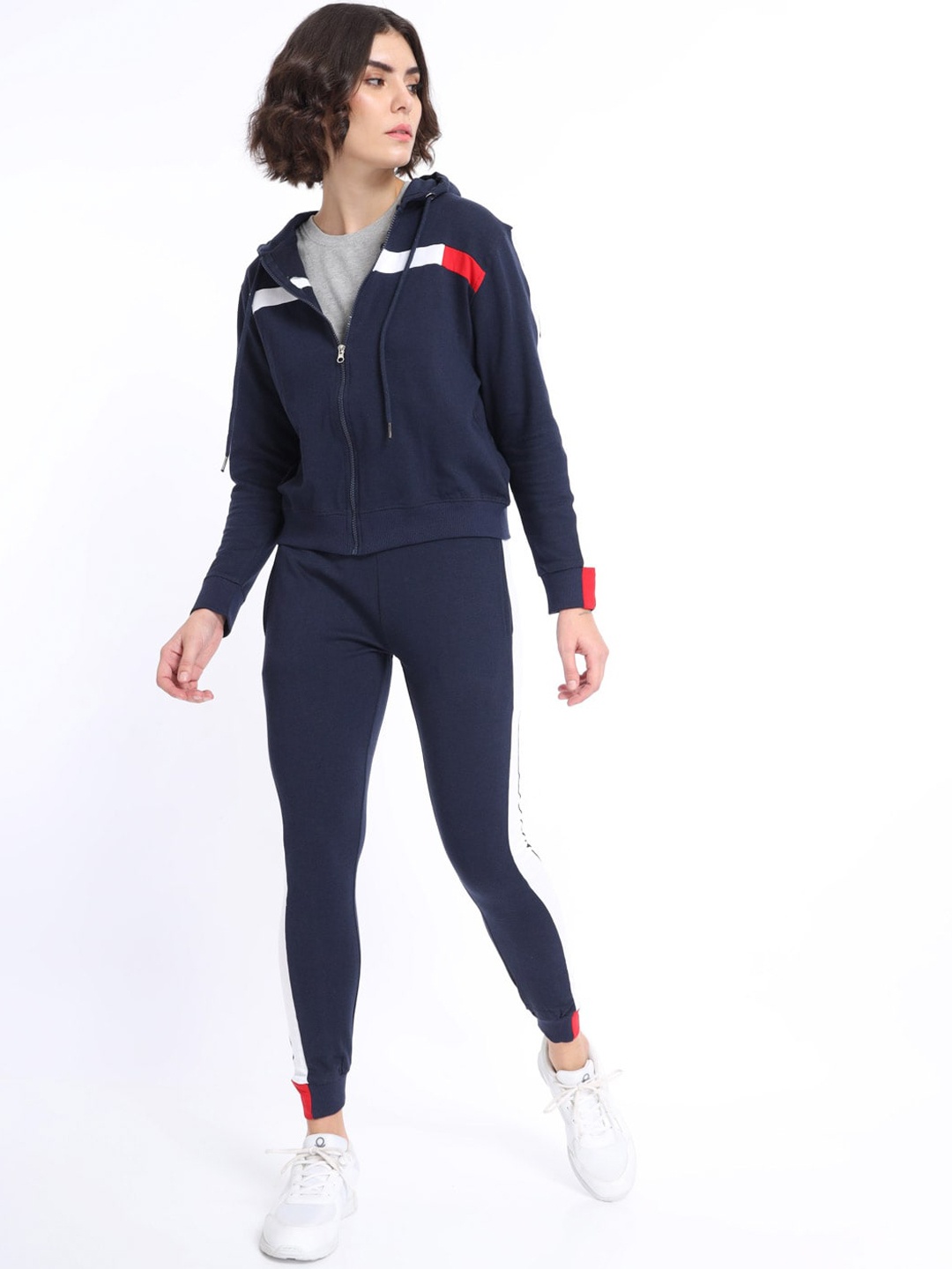 

NOBERO Striped Hooded Tracksuit, Navy blue