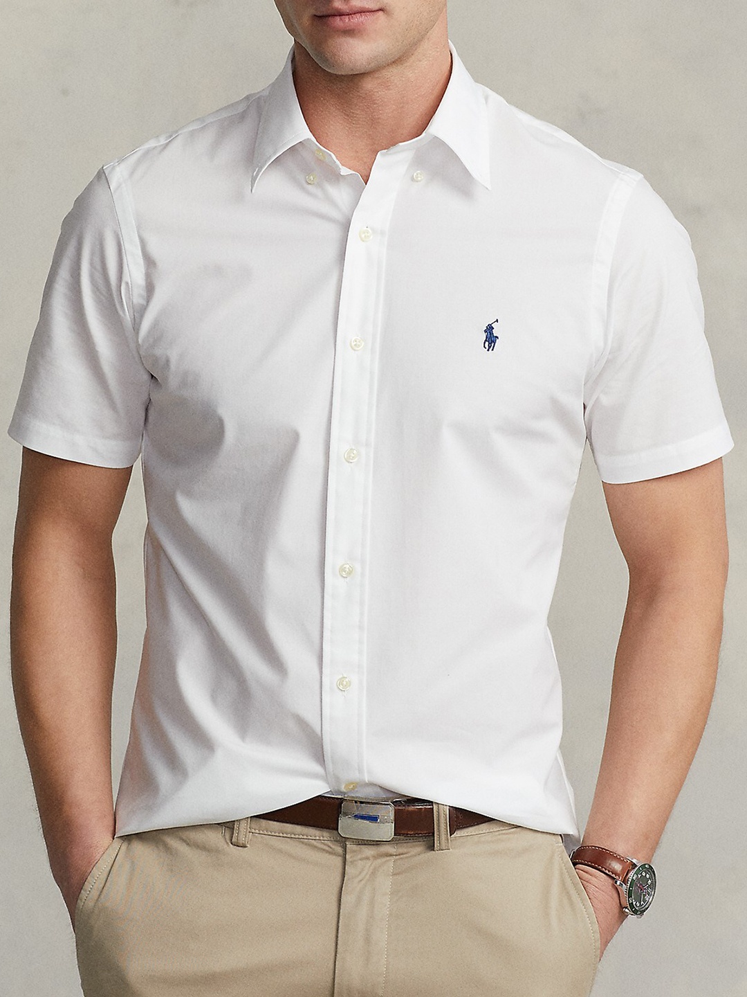 

Polo Ralph Lauren Custom Fit Stretch Poplin Formal Shirt, White