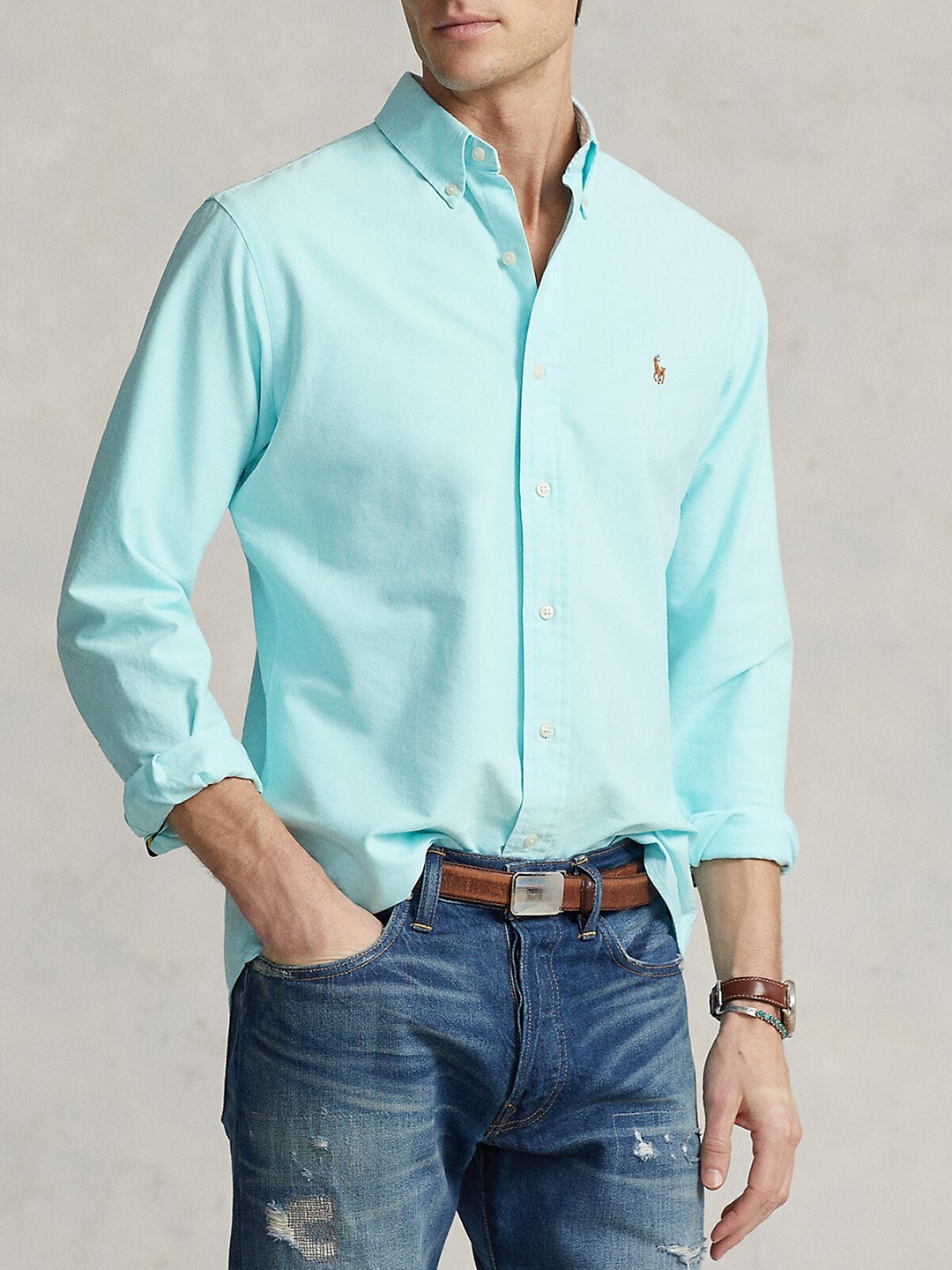 

Polo Ralph Lauren Custom-Fit Oxford Cotton Shirt, Blue