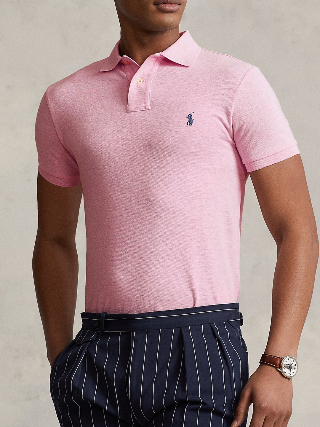 

Polo Ralph Lauren Polo Collar Slim-Fit Cotton T-Shirt, Pink
