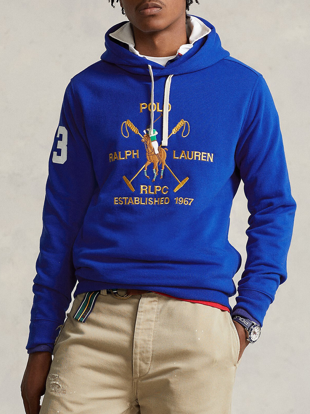 

Polo Ralph Lauren Brand Logo Printed Fleece Sweatshirt, Blue