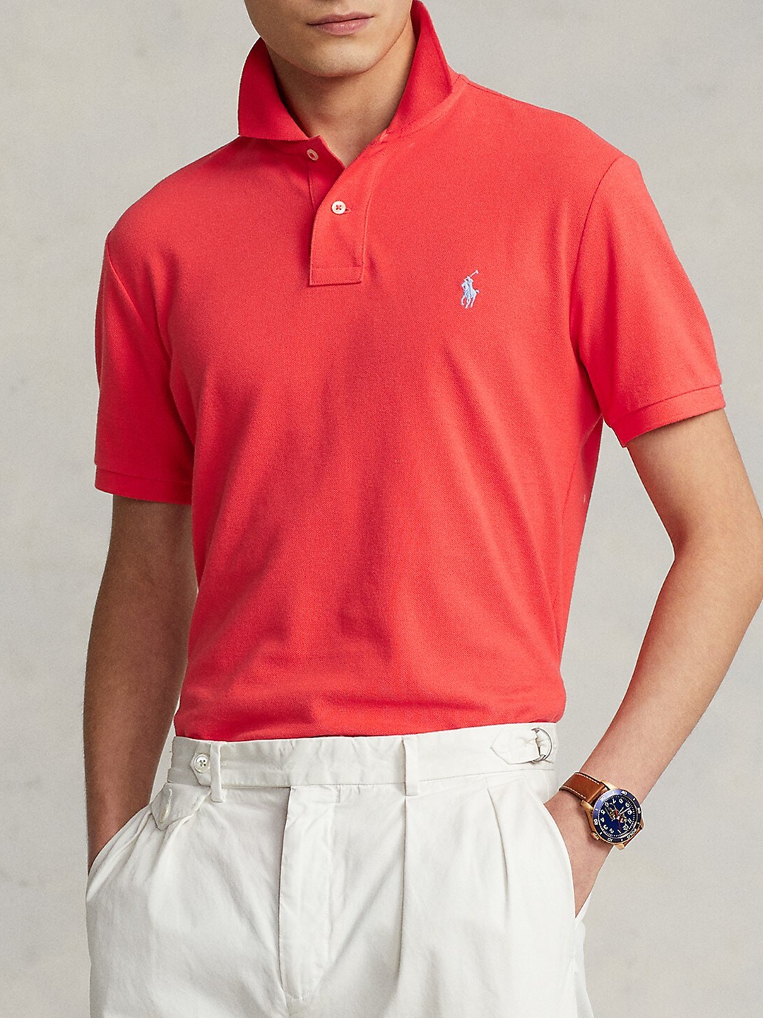 

Polo Ralph Lauren Polo Collar Slim-Fit Cotton T-Shirt, Red