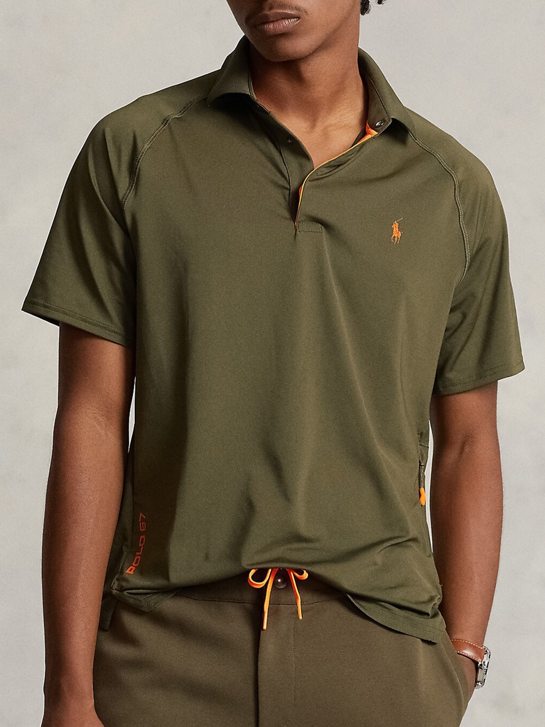 

Polo Ralph Lauren Polo Collar Raglan Sleeves Slim-Fit Cotton T-Shirt, Olive