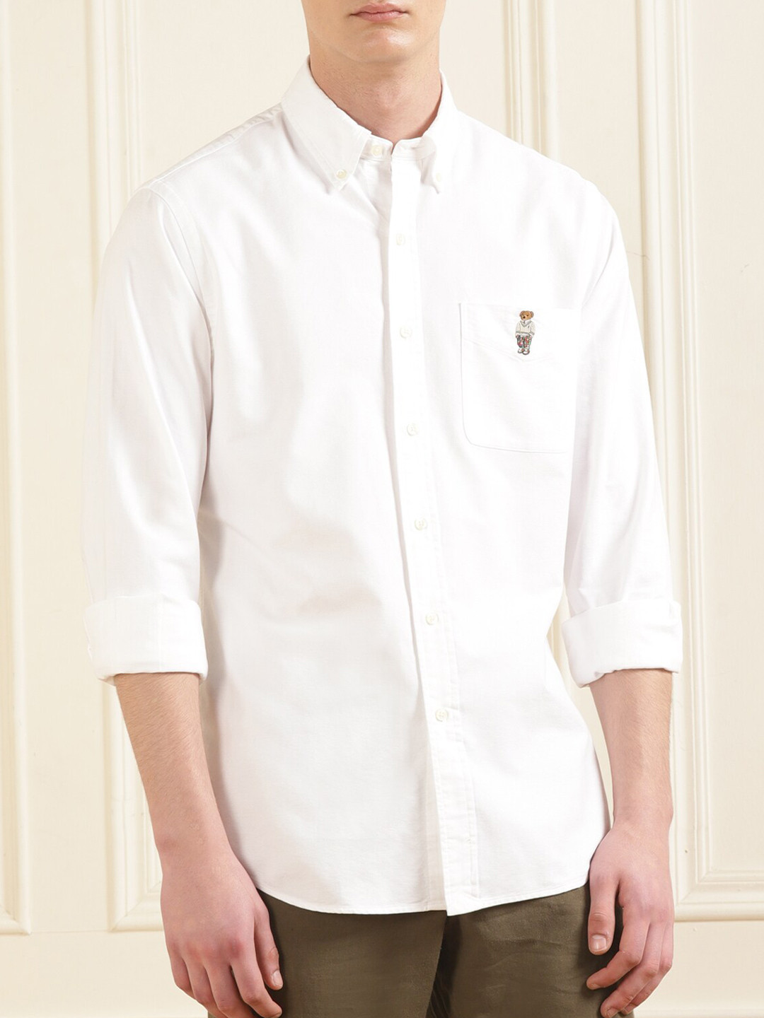 

Polo Ralph Lauren Logo-Printed Cotton Casual Shirt, Cream