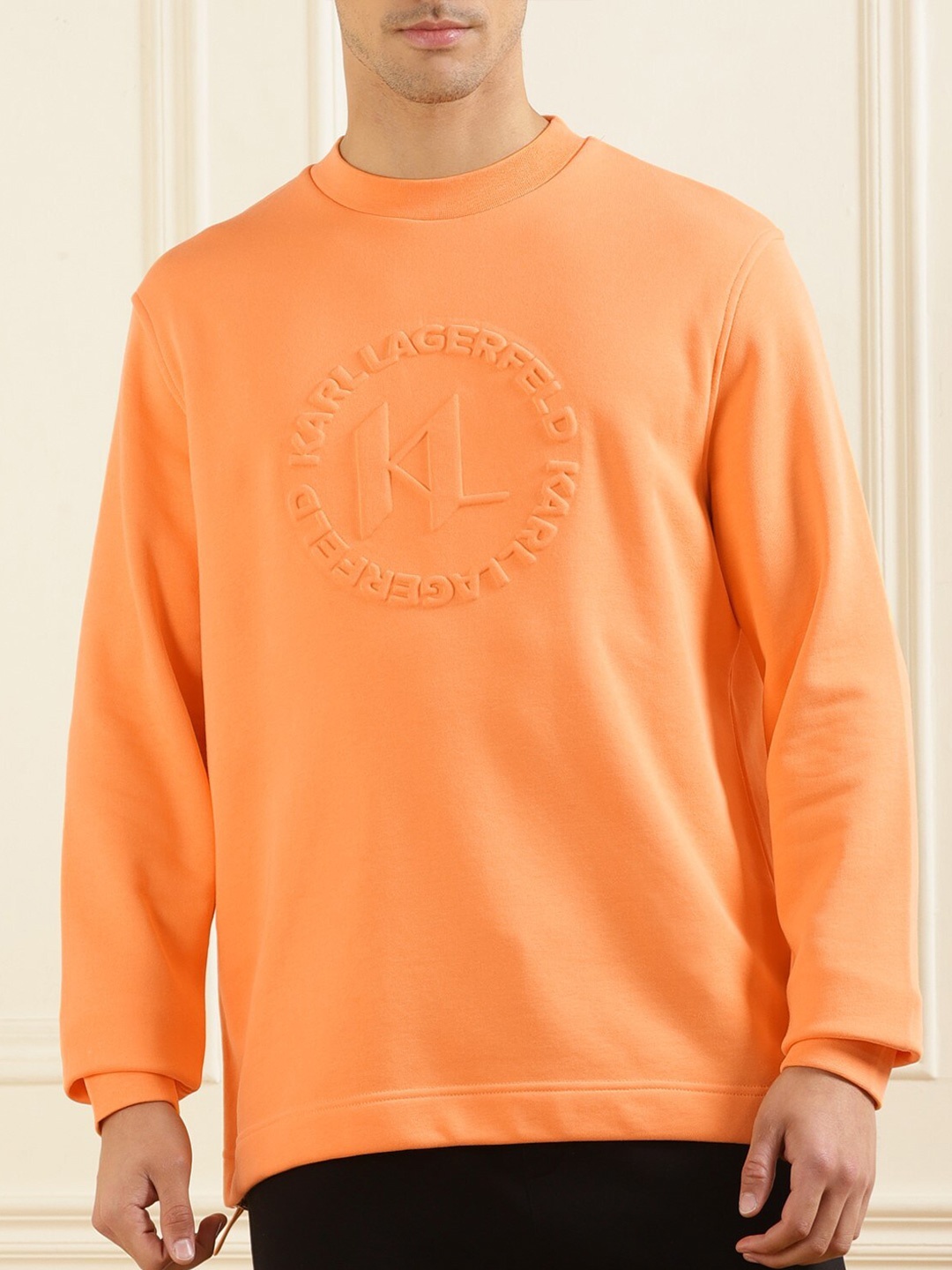 

Karl Lagerfeld Self Design Cotton Sweatshirt, Orange