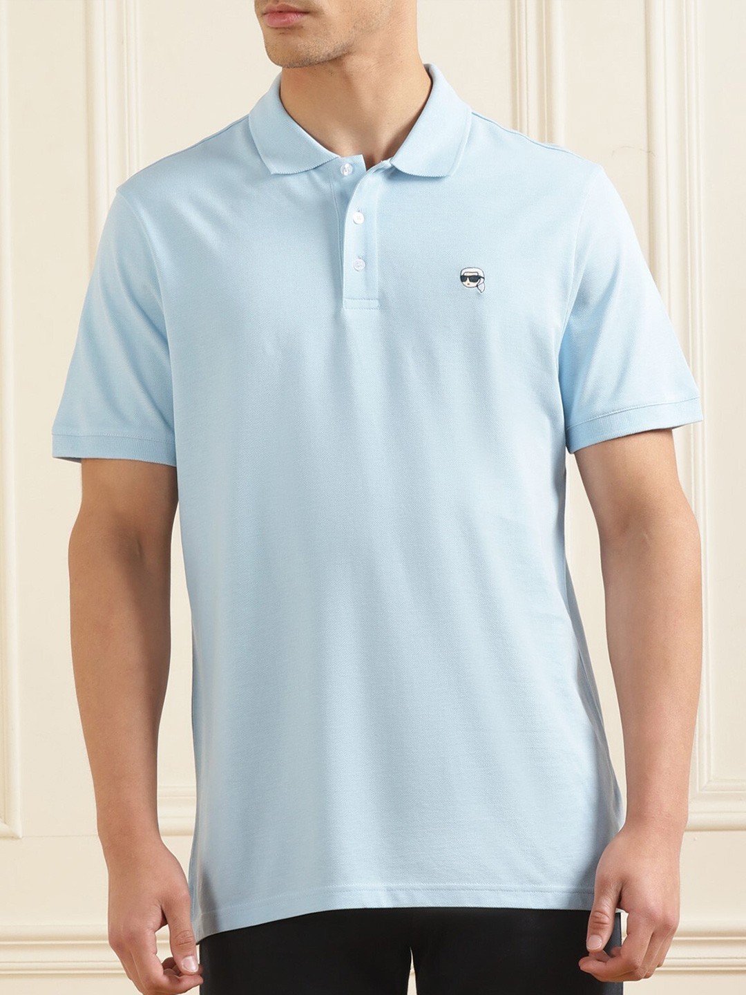 

Karl Lagerfeld Polo Collar Cotton T-shirt, Blue