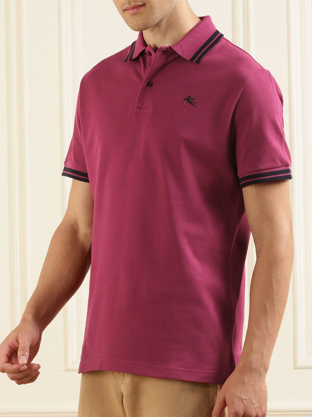 

ETRO Polo Collar Cotton T-shirt, Maroon