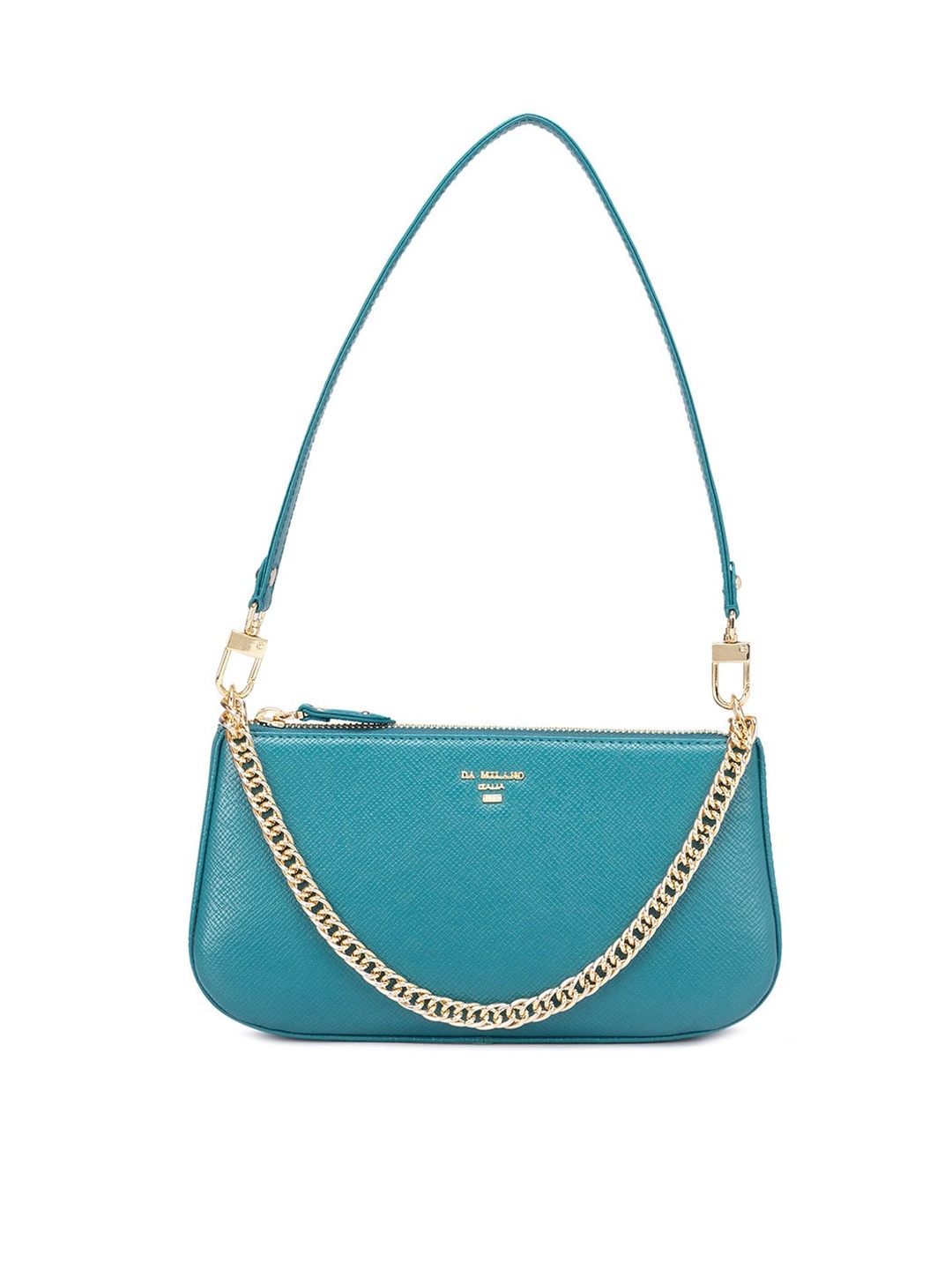 

Da Milano Textured Leather Structured Shoulder Bag, Blue
