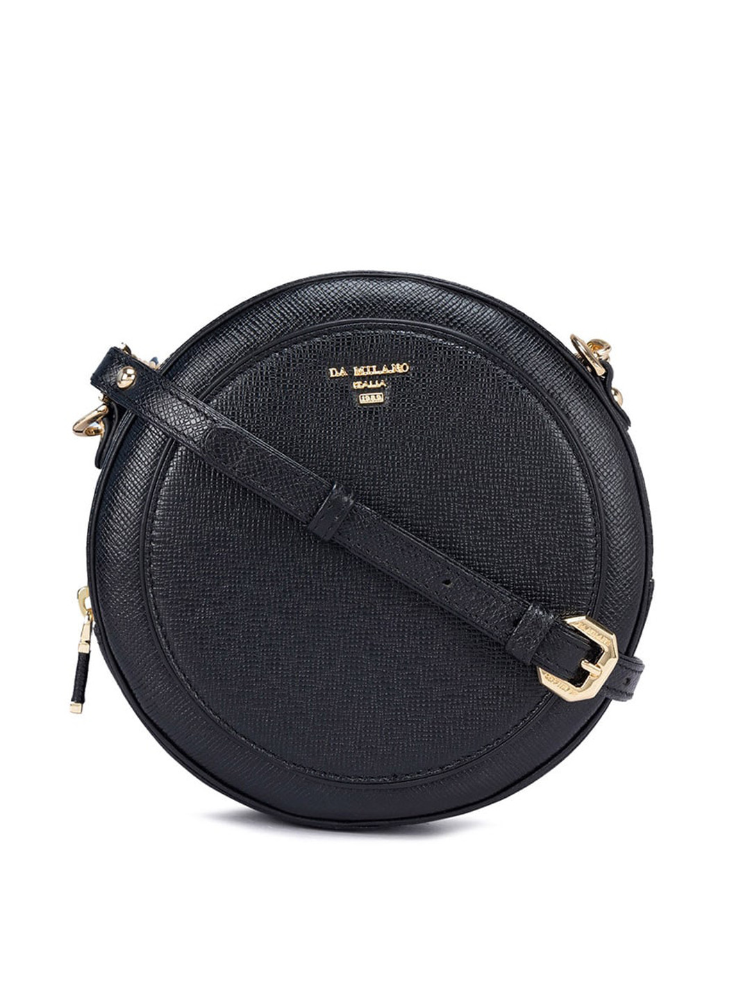 

Da Milano Leather Structured Sling Bag, Black